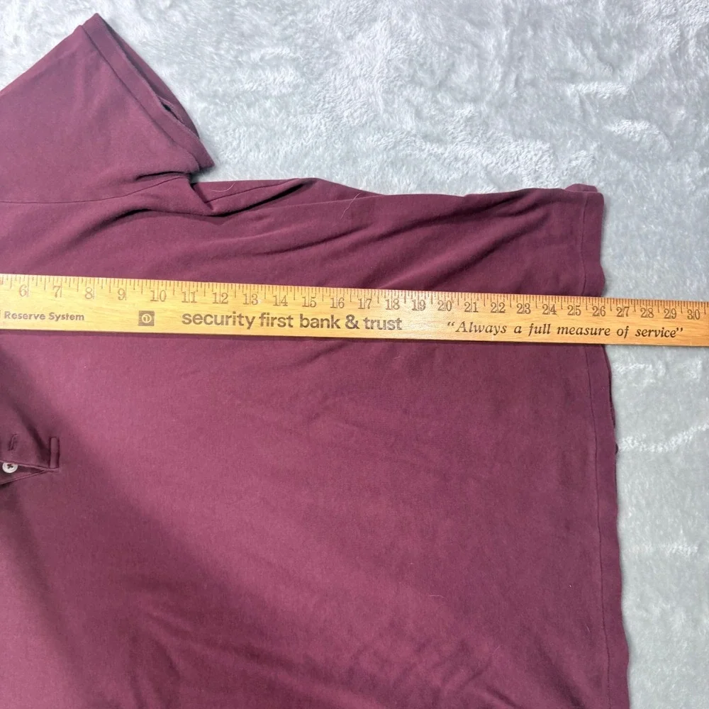 Polo Ralph Lauren Polo Shirt Mens Large Burgundy Custom Slim Fit Short Sleeve